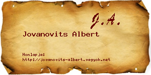 Jovanovits Albert névjegykártya